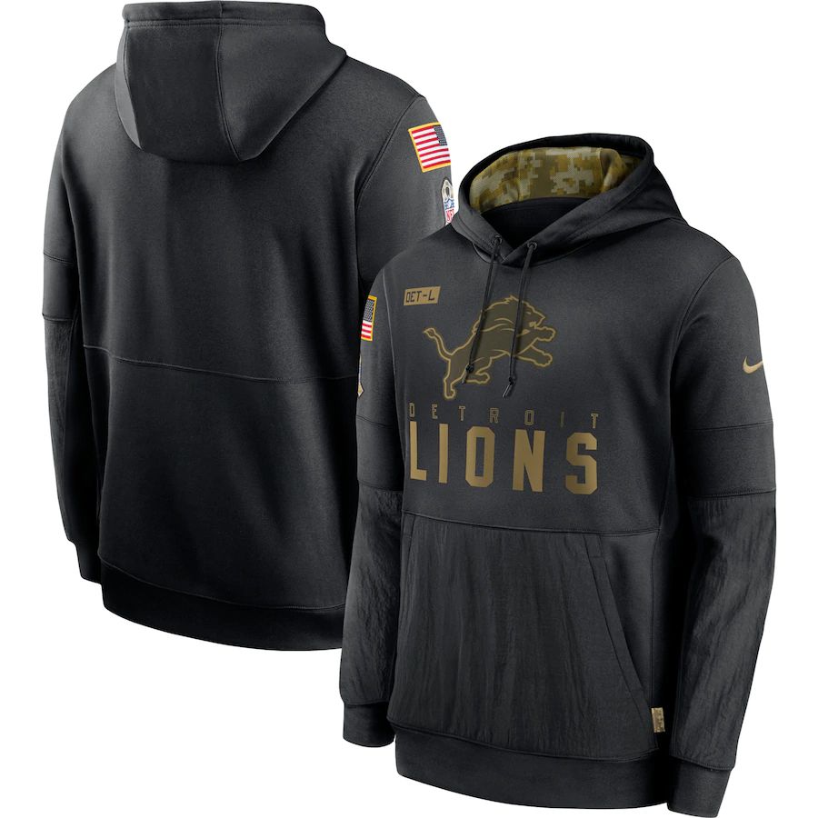 Men Detroit Lions Black Salute To Service Hoodie Nike NFL Jerseys->detroit lions->NFL Jersey